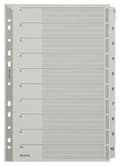 Pikkukuva 1 / 6: Leitz-rekisteri A4, kansilehti ja 10 jakajaa, kielekkeet painettu numeroilla 1-10, rei'itetty reuna ja värilliset kielekkeet, kalvovahvistettu (Mylar)