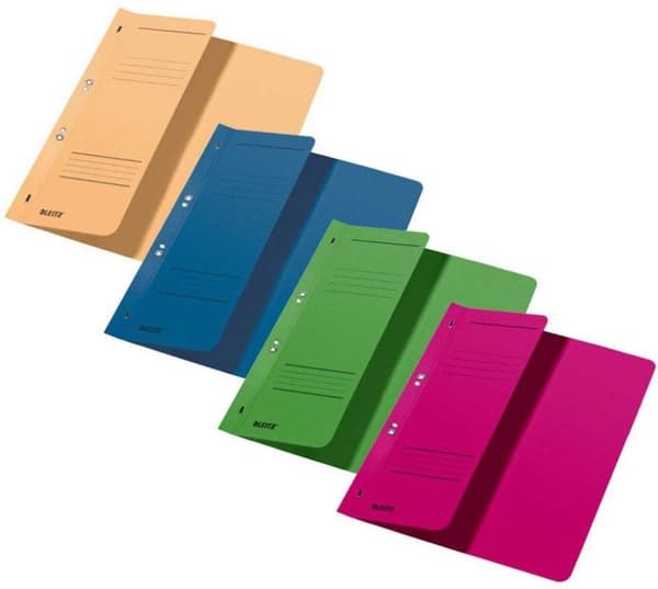 Hurtigmappe Leitz 3740 A4 1/2 låg + 2 huller 250gr papgrå 50STK