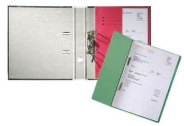 Hurtigmappe Leitz 3740 A4 1/2 låg + 2 huller 250gr papgrå 50STK