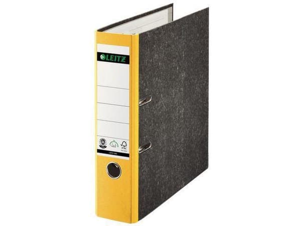 Leitz 180° fil, A4, Ryggbredd 80 mm, Kartong, Gul