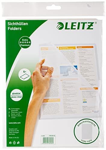 LEITZ ACCO Tuotemerkit Leitz sleeve Premium 41006003 DIN A4 0,15 mm PVC tr 5 kpl/kpl.