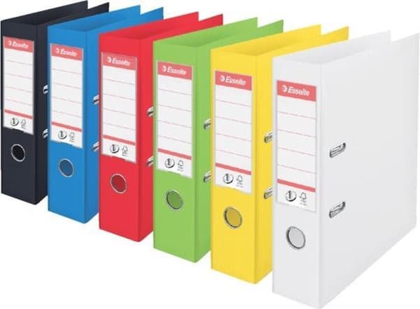 Esselte No.1 Power PP-fil i høj kvalitet med etiketholder - 2-hul med 75 mm rygbredde - Kapacitet: 500 A4-ark - FSC®-certificeret - Blå - Til arbejde