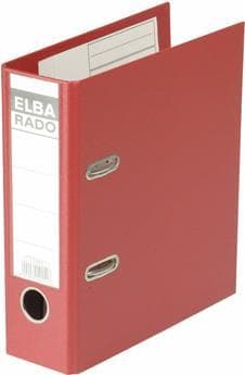 ELBA folder rado plast - DIN A5 porträtt, ryggbredd: 75 mm, rött lock utvändigt / inuti PVC, utbytbart (10597 RO)