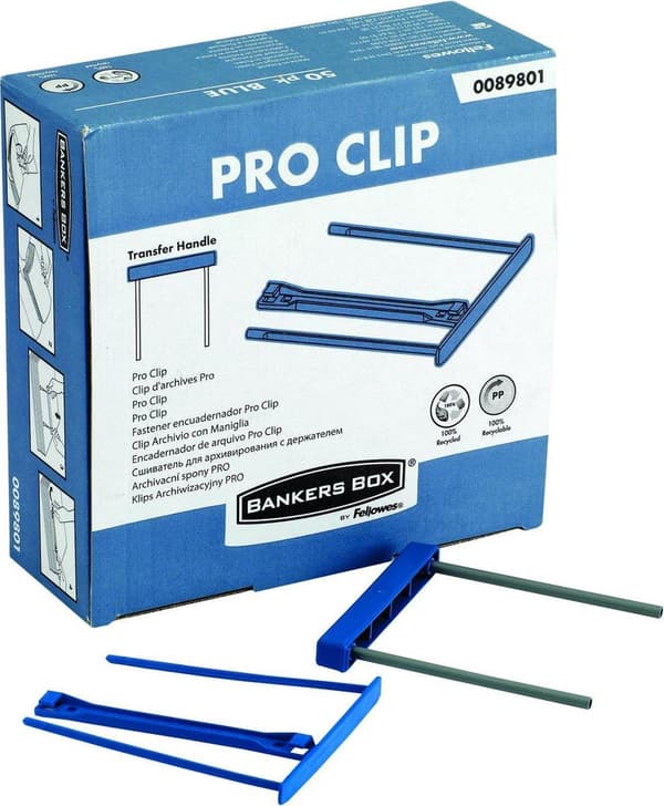 Bankers Box arkistokansio Pro Clip, sininen, laatikko 50 kpl