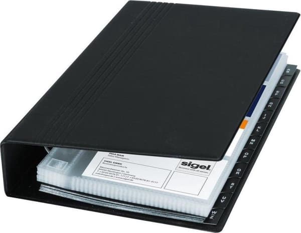 visitkortsmapp Sigel svart för 200 visitkort upp till 90x58mm SI-VZ300