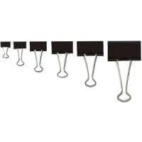 WEDO foldback-clips (B)51 mm, spændebredde: 28 mm, sortmalet metal, med aftagelige forniklede beslag (64.21451)
