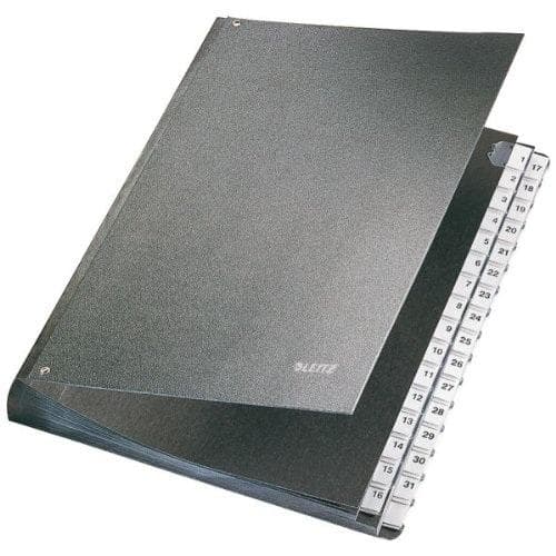 Leitz Desk -kansio - 1-31 välilehteä - A4 - Musta