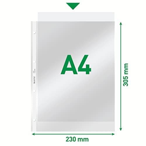 Leitz 4734-31-00 Super Premium dokumentplånbok A4 PVC-hårdfilm vattentät paket med 10