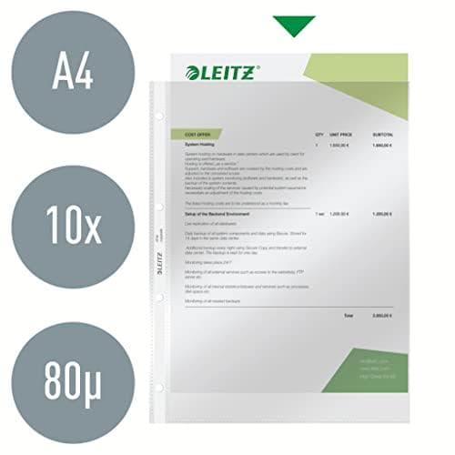 Leitz 4734-31-00 Super Premium dokumentplånbok A4 PVC-hårdfilm vattentät paket med 10