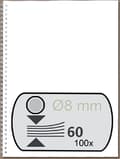 Miniatyrbillede 8 af 11: Wire back 8mm 34 ringe A4 GBC Sølv