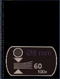 Miniatyrbillede 9 af 11: Wire back 8mm 34 ringe A4 GBC Sølv