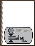 Miniatyrbillede 10 af 11: Wire back 8mm 34 ringe A4 GBC Sølv