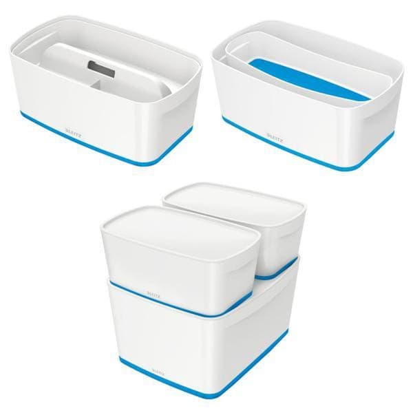 Leitz MyBox® Small med låg, opbevaringsboks - blå/hvid