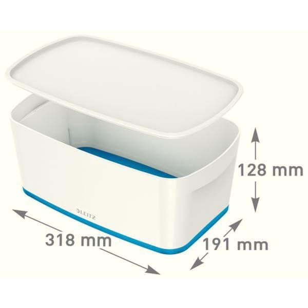 Leitz MyBox® Small med låg, opbevaringsboks - blå/hvid