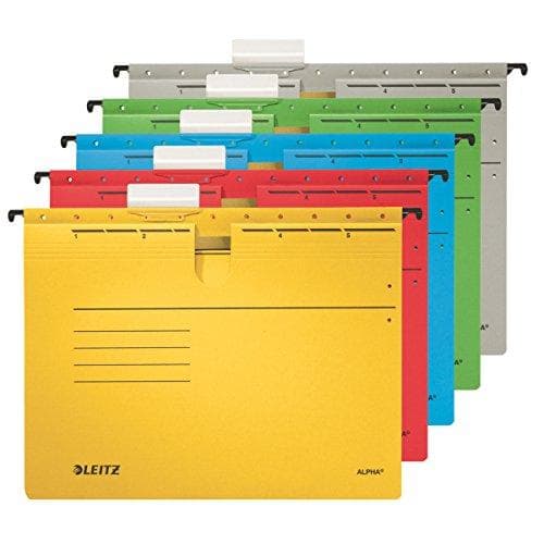 Leitz Alpha 19843055 ripustusviilat ammattimaiseen arkistointiin 5 värillisen kortin vihreä pakkaus