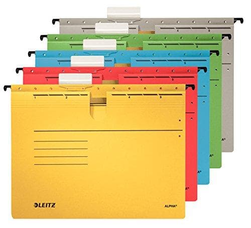Leitz Alpha 19843055 ripustusviilat ammattimaiseen arkistointiin 5 värillisen kortin vihreä pakkaus