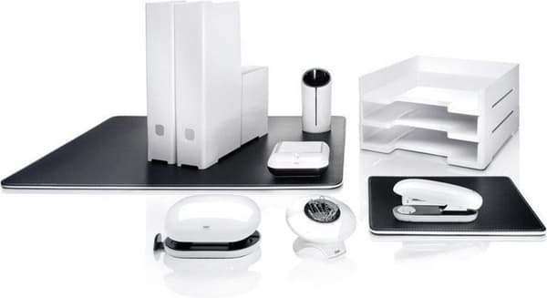 sigel clips dispenser EYE:STYLE, hvid - sort plastik-akryl kombination, rund form (SA101)