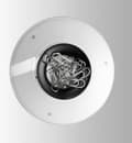 Miniatyrbillede 2 af 7: sigel clips dispenser EYE:STYLE, hvid - sort plastik-akryl kombination, rund form (SA101)