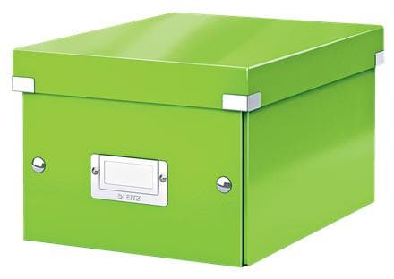 Leitz WOW Click & Store Liten förvaringslåda i kartong med lock - 22 x 28,2 cm (BxD) - för A5-format - Grön