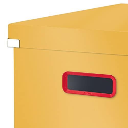Leitz Click & Store Storage Box Medium, Taitettava A4-arkistolaatikko kannella, Tukeva Premium-pahvisäiliö asiakirjojen arkistointia varten, Koti/toim
