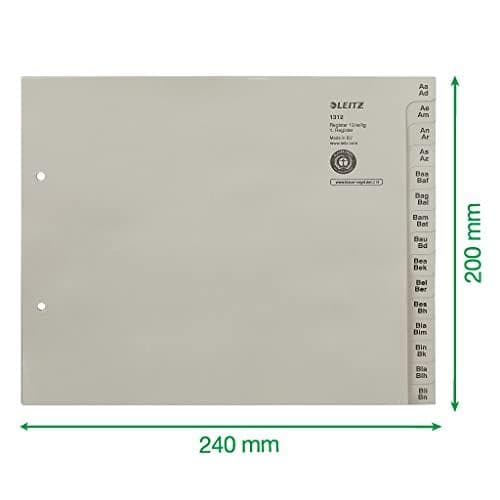 Leitz 13120085 Index Series AZ A4-papper för 12 mappar Grå