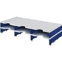 styro udvidelsesmoduler Trio, 6 rum 268130238, grå/blå, B723xH140xD331mm