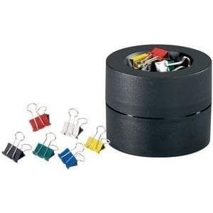 Mauly dispenser inkl. 12 mauly foldback clips, sort med central magnet, lavet af plast, til 16 mm maulys - 1 stk (3012490)