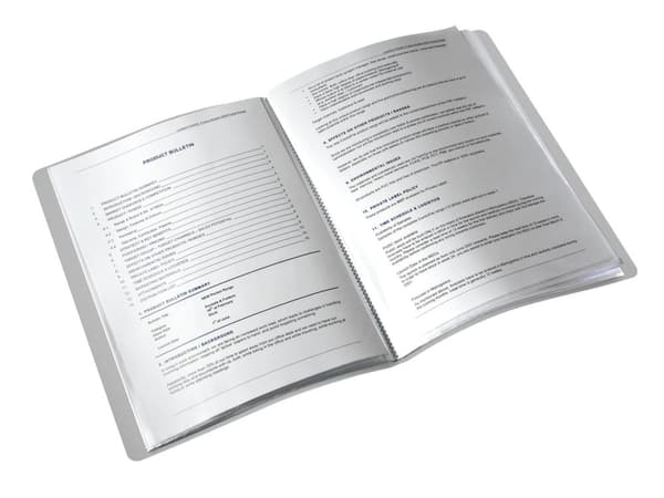 LEITZ stil displaybok, A4, PP, med 20 fickor, titanblå borstad yta, med fast inbundna dokument - 1 st (3958-00-69)