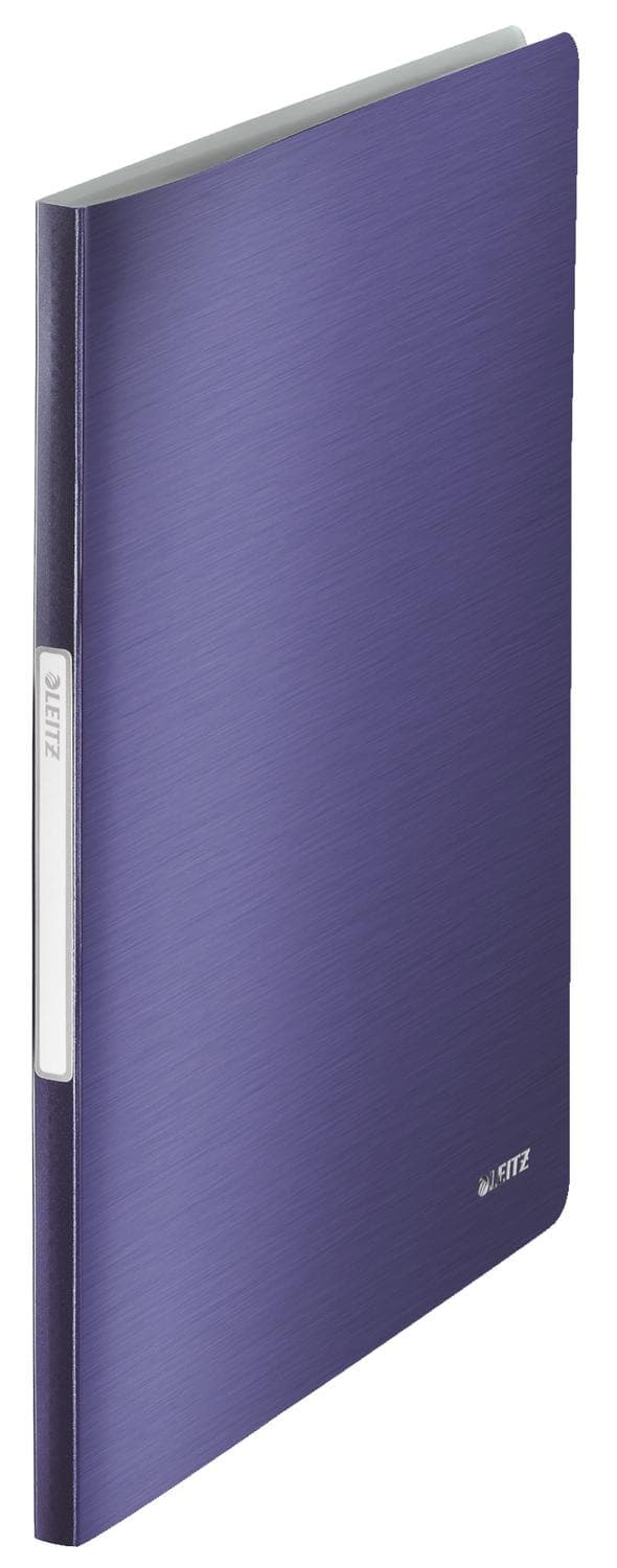 LEITZ stil displaybok, A4, PP, med 20 fickor, titanblå borstad yta, med fast inbundna dokument - 1 st (3958-00-69)