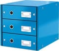 Miniatyrbillede 1 af 2: Leitz WOW Click & Store Pap kommode med 3 skuffer til A4-formater - 28,6 x 28,2 x 35,8 cm (BxHxD) - Ideel til kontor og hjemmekontor/hjemmearbejdsplad