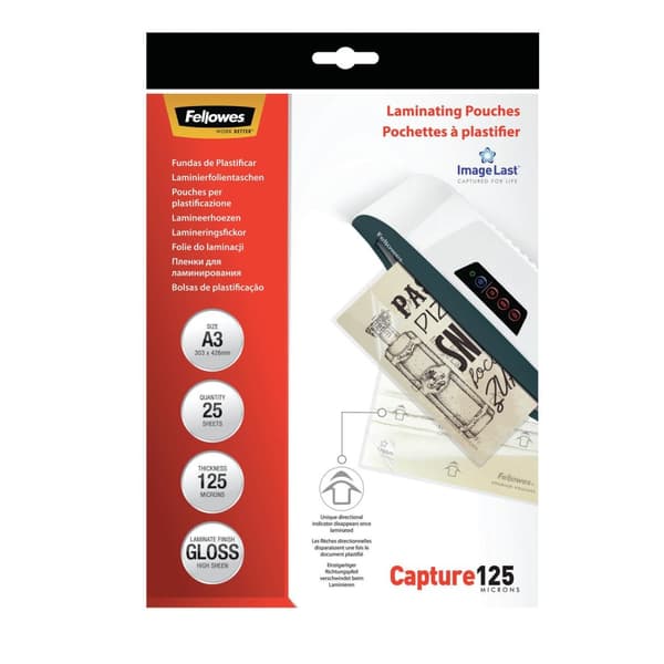 Fellowes Lamineringsfilm ImageLast A3, 125 Micron, 25 Pack