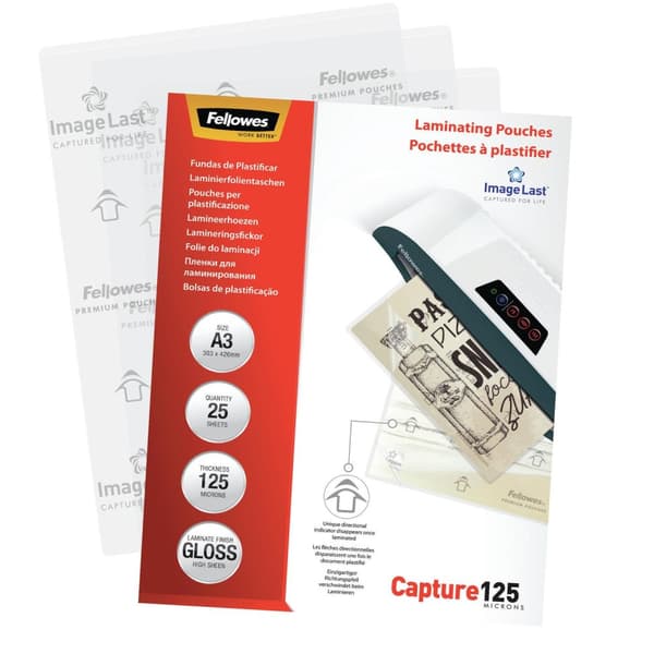 Fellowes Lamineringsfilm ImageLast A3, 125 Micron, 25 Pack