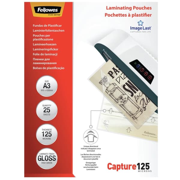 Fellowes Lamineringsfilm ImageLast A3, 125 Micron, 25 Pack