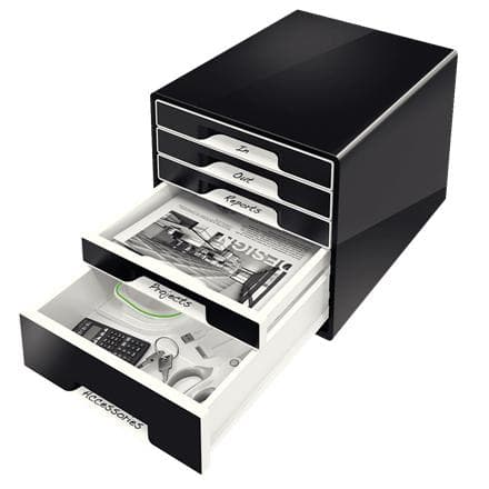 Leitz Skrivbordskub - 5 lådor - Svart