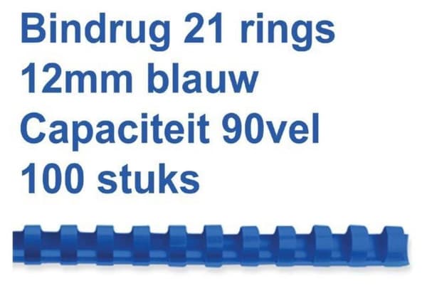 Bindrug gbc 12 mm 21-rengas a4 sininen