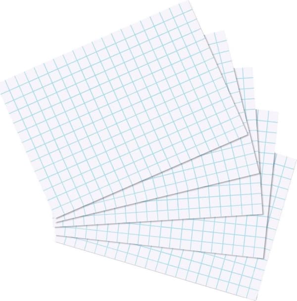 herlitz arkistokortit, DIN A5, neliö, valkoinen, valmistettu paperista, 170 gsm, puuton, 5 mm neliö, viivan väri: (10621290)