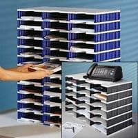 styro sorteringsstation duo med 6 rum 268020338, grå/blå, 485x223x331mm