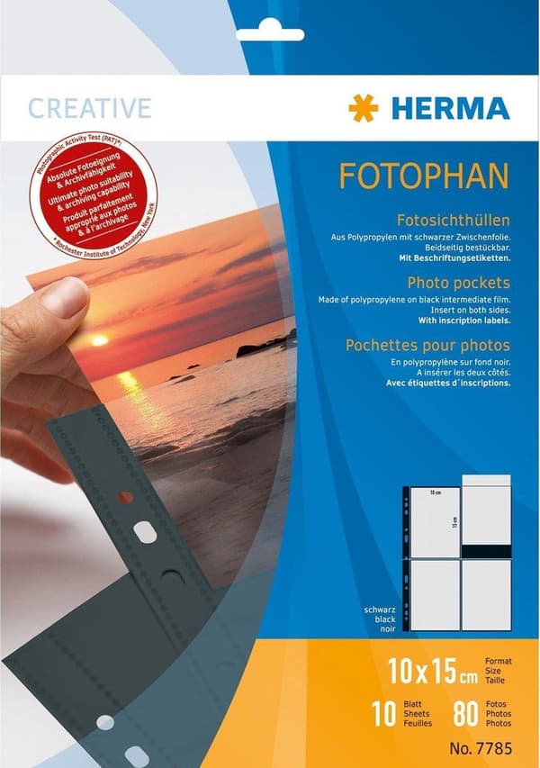 Herma fotophan 10x15 portræt 10 ark sort 7785