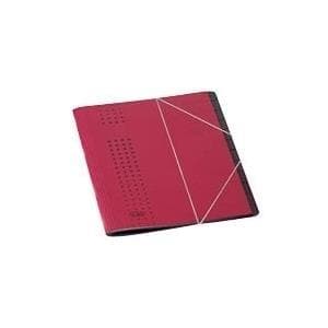ELBA chic folder, för A4, gjord av kartong, 12 fack, bordeaux, förpackning om 5
