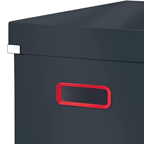 Leitz Click & Store stor opbevaringsboks Cube, foldbar opbevaringsboks med låg, stabilt premium karton, til transport og opbevaring af dokumenter, Cos