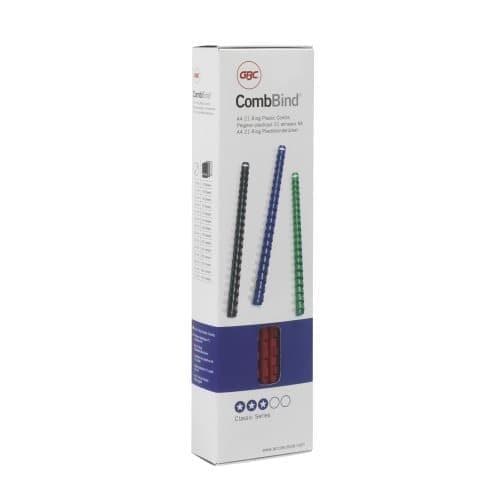 GBC CombBind - 8 mm - 21 rengasta - A4 (210 x 297 mm) - 45 arkkia - sininen - 100 kpl. Muovinen sidekampa - P/N:lle: 2101435, 4400399, IB271106, IB271