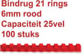 Pikkukuva 1 / 8: Bindrug gbc 6 mm 21-rengas a4 punainen