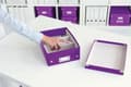 Miniatyrbild 5 av 5: Leitz WOW Click & Store Liten kartongförvaringslåda med lock - platsbesparande sorteringslåda med fack - 22 x 10 x 28,2 Cm (BxHxD) - Idealisk för kont