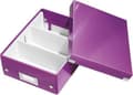 Miniatyrbild 2 av 5: Leitz WOW Click & Store Liten kartongförvaringslåda med lock - platsbesparande sorteringslåda med fack - 22 x 10 x 28,2 Cm (BxHxD) - Idealisk för kont