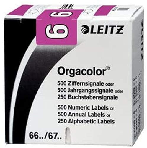 Leitz 66061000 Orgacolor nummersignal 6, 500 stycken, lila