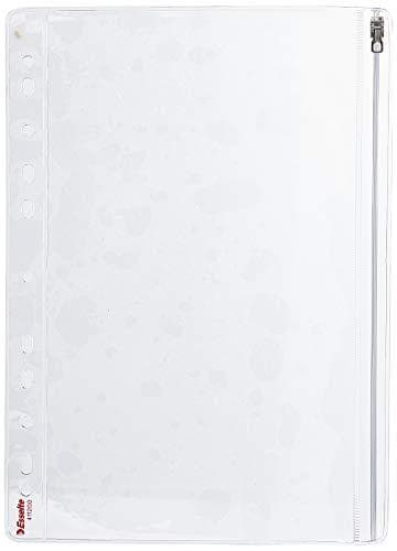 Esselte 411200 Pocket Dragkedja Flerhålad PVC Sidoöppning A4 - Klar, 5-pack