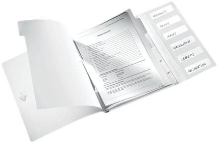 Leitz skillebog Leitz WOW A4 PP 6 tabs hvid