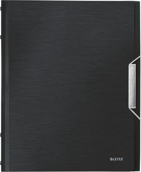 Leitz Style plastsorteringsmapp med 12 mellanark och elastisk stängning - för 200 A4-ark - Satin Black