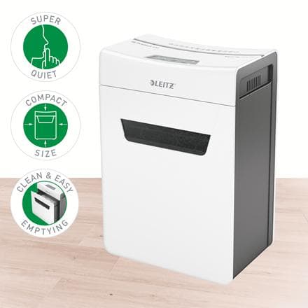 Leitz IQ 6M Protect Premium Paperinsilppuri Mikroleikkaus 18 l Terien lukumäärä (max.): 6 Turvataso 5 Sopii myös niittejä, paperiliittimiä varten