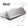 Miniatyrbild 3 av 4: CLUB3D Typ C 3.2 Gen1 Triple Display Dynamisk PD Laddningsdocka 100W PD Laddare CSV-1564W100 Svart